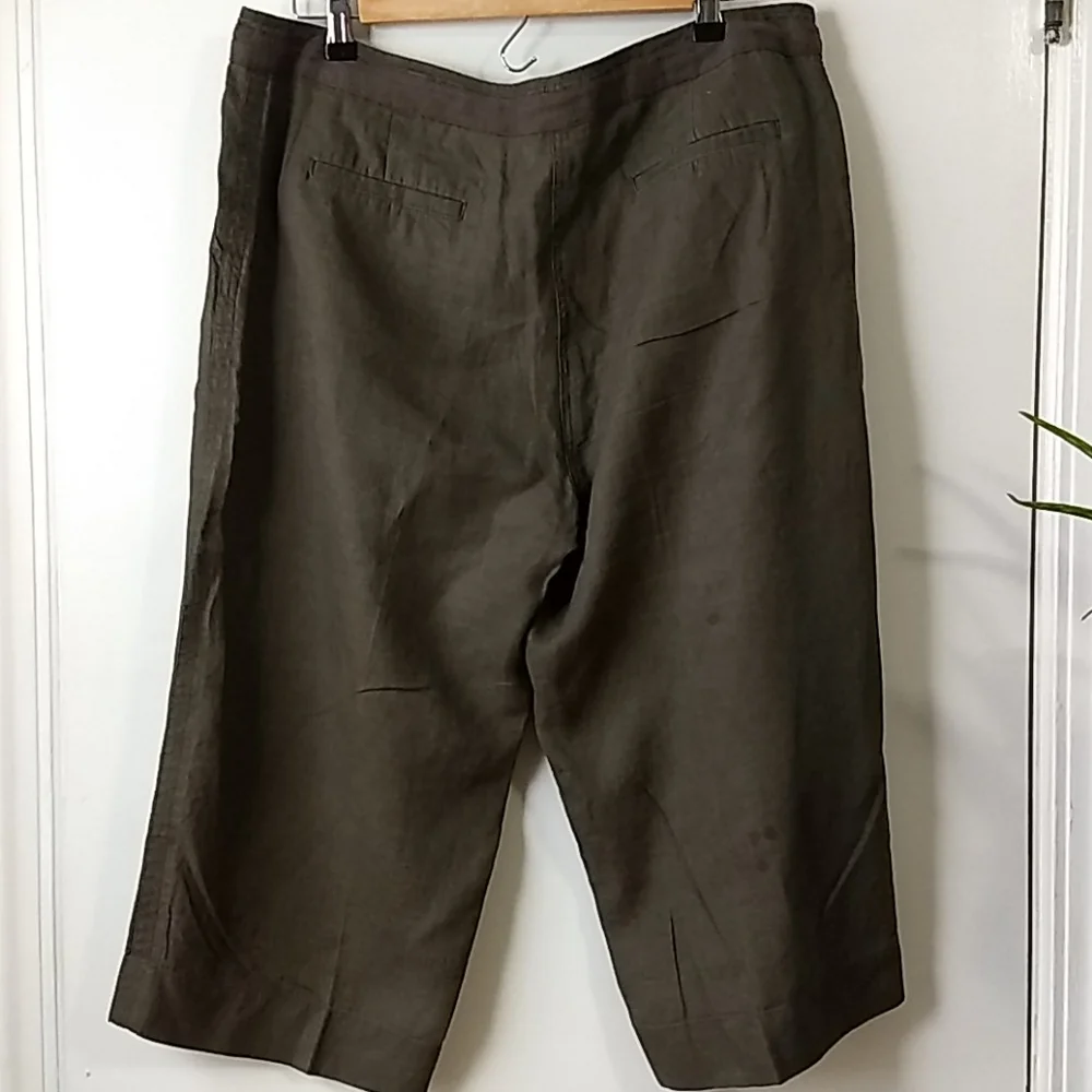 Talbot's Brown Irish Linen Peddle-pusher Pants